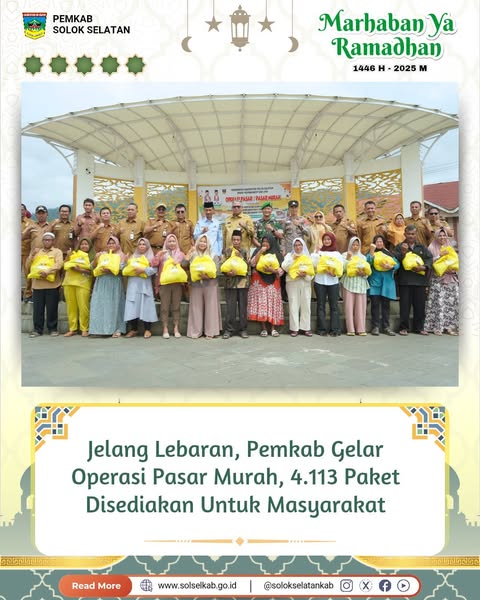 Jelang Lebaran, Pemkab Gelar Operasi Pasar Murah, 4.113 Paket Disediakan Untuk Masyarakat